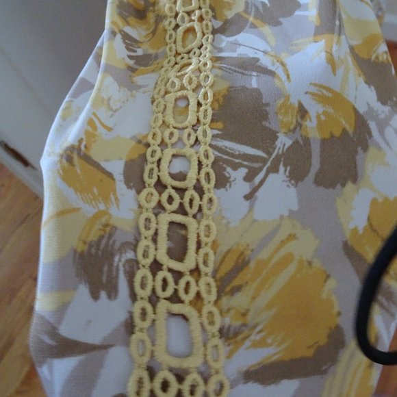 Women's XL Yelow/Tan Tunic Top NWT - Picture 4 of 9